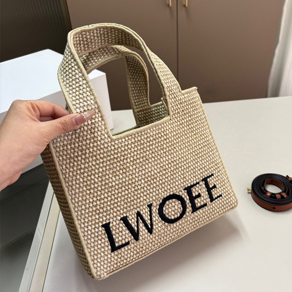 Beach Woven Straw Bag for Women, Vacation Style, Large Capacity, Hand-Held Crossbody Bag, Vegetable Basket, Women's Hand-Held Tote Bag, Trendy