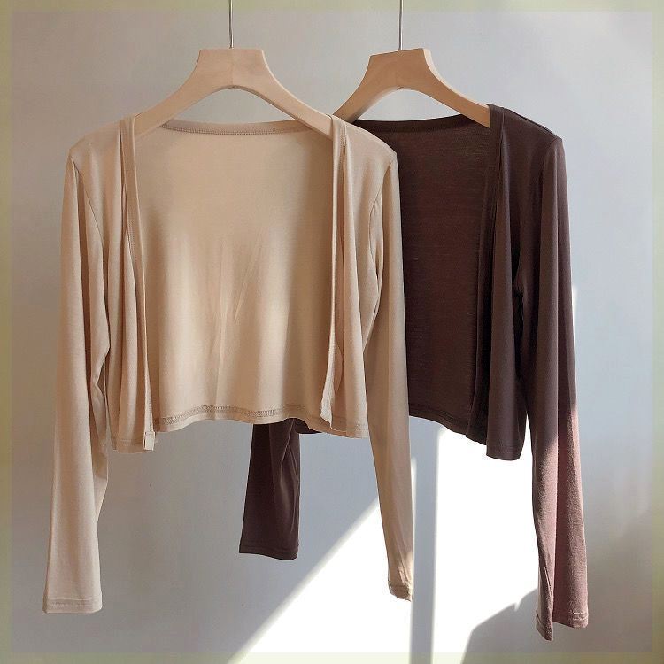 Purely Sensual and Stylish Cardigan, Modal Long-Sleeve, Elegant Air-Conditioning Shirt, Thin Spring/Summer Sun-Protective Top, Trendy Jacket