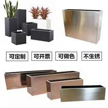 Custom Outdoor Stainless Steel Flower Case Flowerpots Sales Floor Flower Beds Flower Beds Rectangulaire Flower Groove Commercial Street Flower Shelf Flower Pool