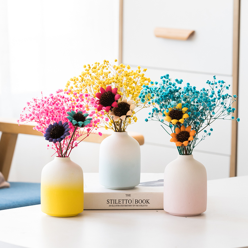 Full Star Dry Flower Small flower bottle hem Creative Home Living Room Minima Nordic Ceramic Flower Arrangement Table Face Decorations