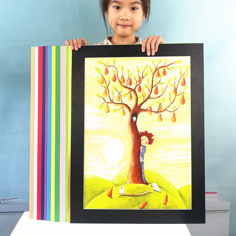 Children's Cardboard Picture Frame, 8K 4K Frame for Wall Hanging, A4 Simple Picture Frame, A3 Colored Paper Photo Frame, Watercolor Painting Photo Wall
