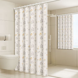 Bathroom Waterproof Shower Curtain Cloth Bathroom Mildew-Free Punch-Free Shower Curtain Set Curtain Door Curtain Shower Partition Hanging Curtain