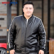 Mùa thu và mùa đông béo mới nam da cỡ lớn cộng với phân bón để tăng chất béo quần áo mùa đông cộng với áo khoác da nhung dày áo khoác nam