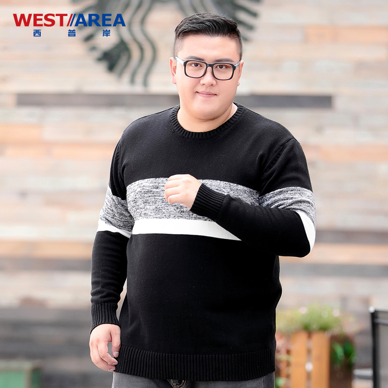 Chất béo mùa đông quần áo bông lỏng thường lớn sân knitsweater chàng béo đầu tăng chất béo áo len nam nhấn triều Sidon đáy