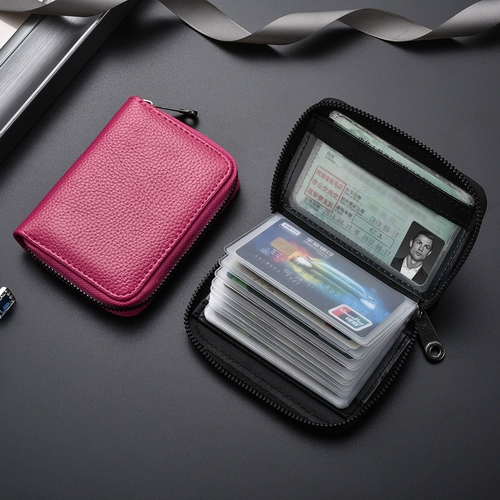 Кожаный антимагнитный вместительный и большой картхолдер подходит для мужчин и женщин для водительских прав, анти-кража