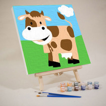  DIY digital oil painting small cow childrens oil painting coloring small size painting hand painting coloring painting filling
