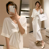 New style European and American wind gestation woman dress summer suit advanced senses pregnant woman summer dress dress and dress summer day long skirt summer