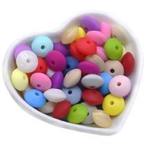 Cute-idea 20Pcs Silicone Beads 12MM Lentil Beads Food Grade