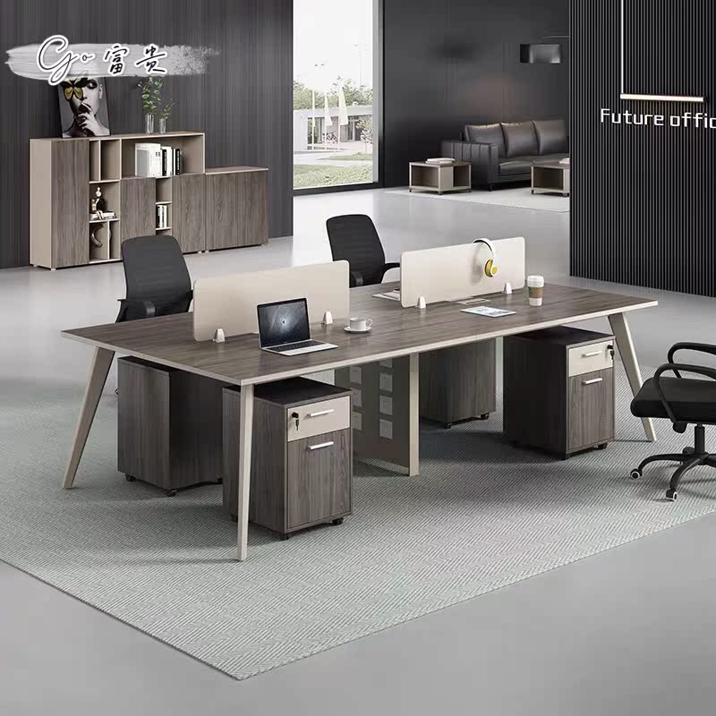 Staff desk and chair combination spot single double 2 4 6 manual staff office desk and chair modern simple screen