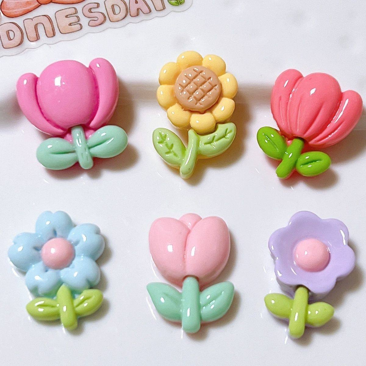 Glossy resin diy accessories sunflower tulip