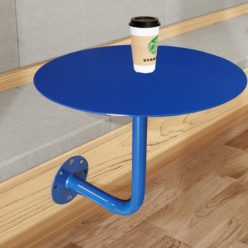 Heytea with wall-mounted table milk tea shop cafe against the wall card seat small round table creative minimalist Klein blue