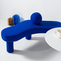 Net red Nordic designer triangle stool living room leisure bench sofa foot Klein blue household shoe change stool