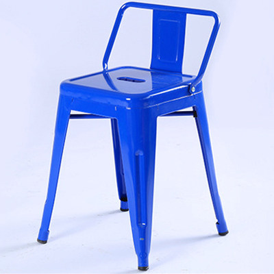 Italian dining chair design leisure light luxury chair cafe red blue pink green white wrought iron metal Klein blue chair