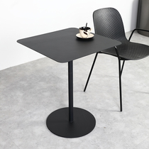 Designer Tea Table Café Café Creative Iron Art Net Red Milk Tea Shop Black Square Table Minimalist Sweet Shop Small Round Table