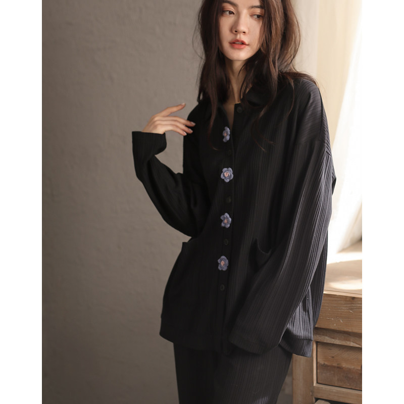 Sleepwear Woman 2021 New Spring Autumn Season Pure Cotton Long Sleeve Thin home Clothing Women Autumn Winter Sky Full Cotton Two-piece Style Suit