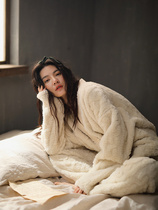 Coral Suede Pajamas Woman Winter Plus Suede Thickened Warm Comfort Flannel Velvet Cardiovert Autumn Winter style Home Residence Suits Extras