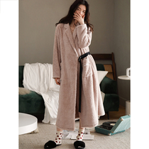 Sleeping Robe Woman Autumn Winter Coral Suede Pyjamas Thickened with long burqa ladies Winter home Residence Clothes Bathrobe