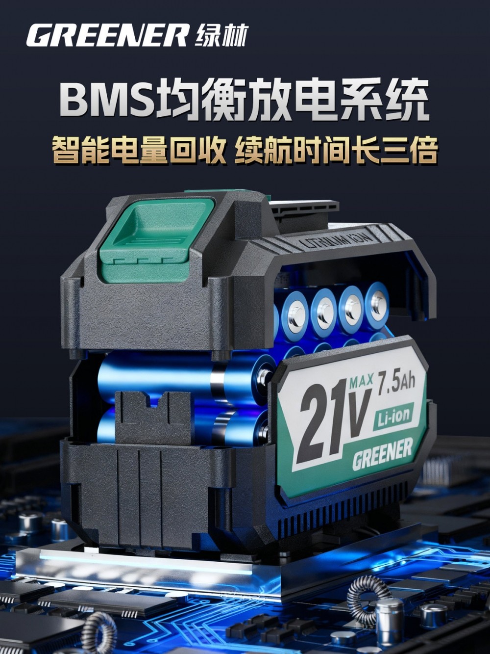 Green Forest High Torque Electric Wrench Brushless Lithium Impact Wrench Heavy-Duty Rechargeable Tool for Auto Repair