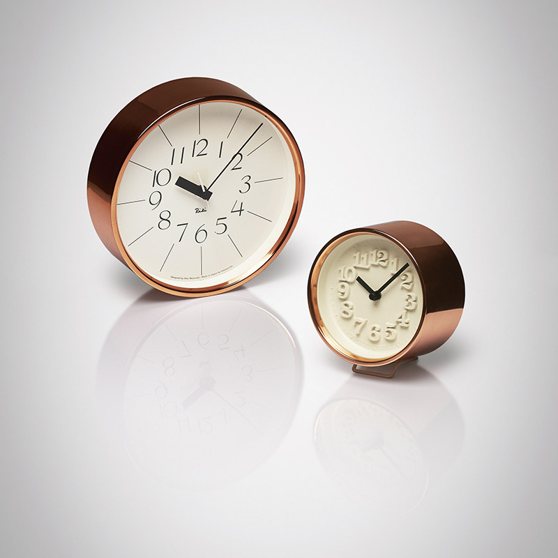 Lemnos Japan imported RIKI pure copper small wall clock home living room mute clock creative personality simple clock