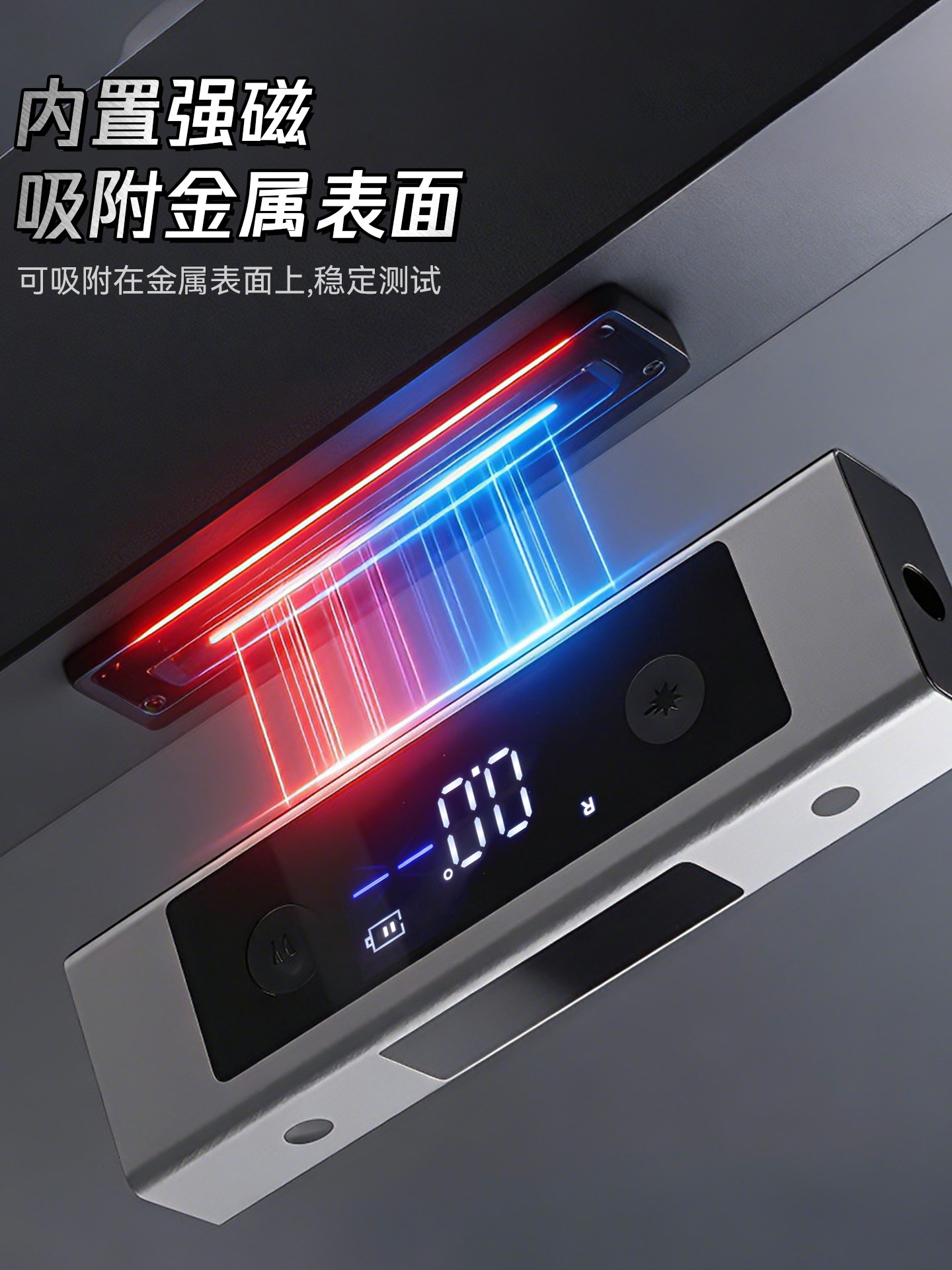 Laser Line Level Meter, Electronic High-Precision Digital Display Infrared Angle Meter, Portable Slope and Inclination Meter