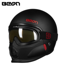 BEON motorcycle helmet personality retro combination helmet electric car safety half helmet anti-fog light four seasons universal
