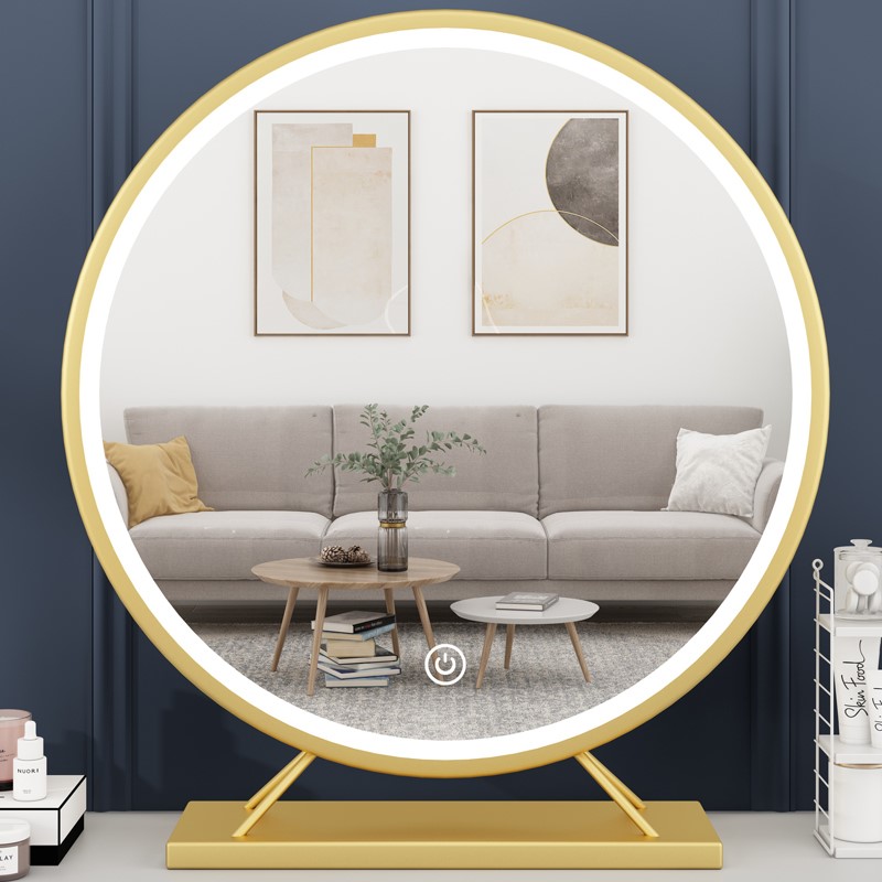 Large makeup mirror mirror LED with lamp desktop desktop complementary dorm students net red photo in wind