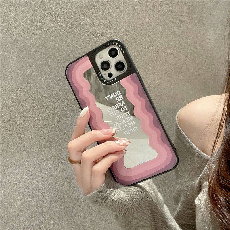 High-End ins Style Pink Mirror Case Suitable for Apple 15 Pro Max, New iPhone 14 Pro for Women, Creative 13 Pro Max, Super Popular 12 Silicone, 11 Trendy Brand, XS Shockproof, Casetify Hard Case