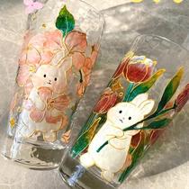Hand Painted Glass Cups Diy Painted Cups Painted Material Packs Paint Children Handmade Hammer Veins Glazed Glass Cups Gifts