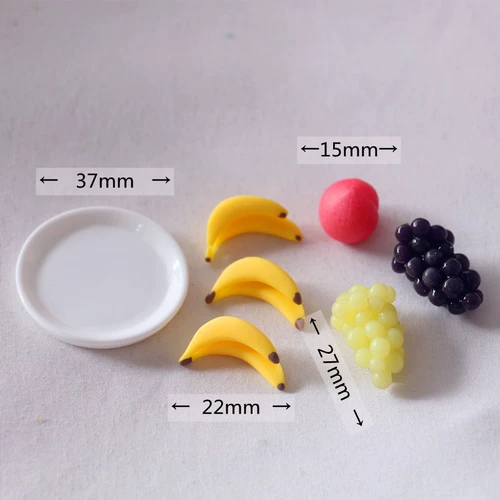 Мини -еда играет в кукольный дом мини -фруктовый виноградный фруктовый тарелка персикового банана OB11 Модельная стрельба для реквизита украшения
