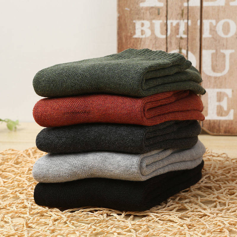 Winter Woolen Socks Socks Men's Thickened Socks Men's Socks Midcylinder Hair Loops Thickened Warm Carpet Towel Socks-Taobao