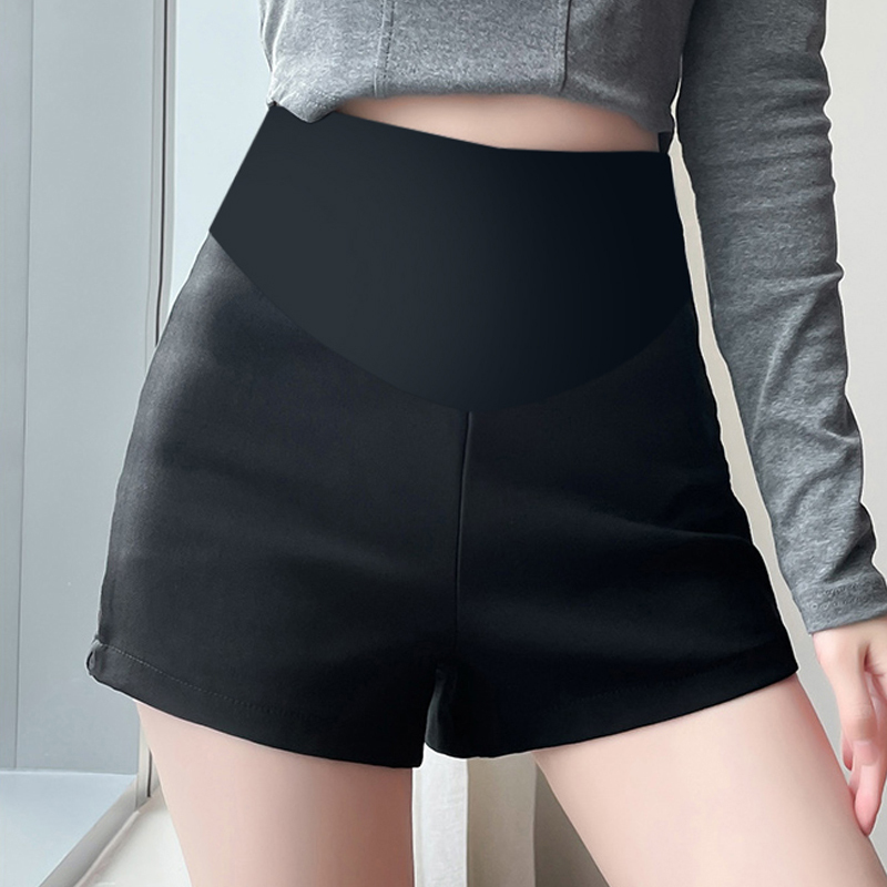 Maternity Pants for Outer Wear, New Spring, Autumn, and Winter High-Waisted Slim-Fit Belly-Supporting Suit-Style Elastic Shorts, Petite Black Leggings Maternity Pants for Outer Wear, New Spring, Autumn, and Winter High-Waisted Slim-Fit Belly-Supporting Suit-Style Elastic Shorts, Petite Black Leggings