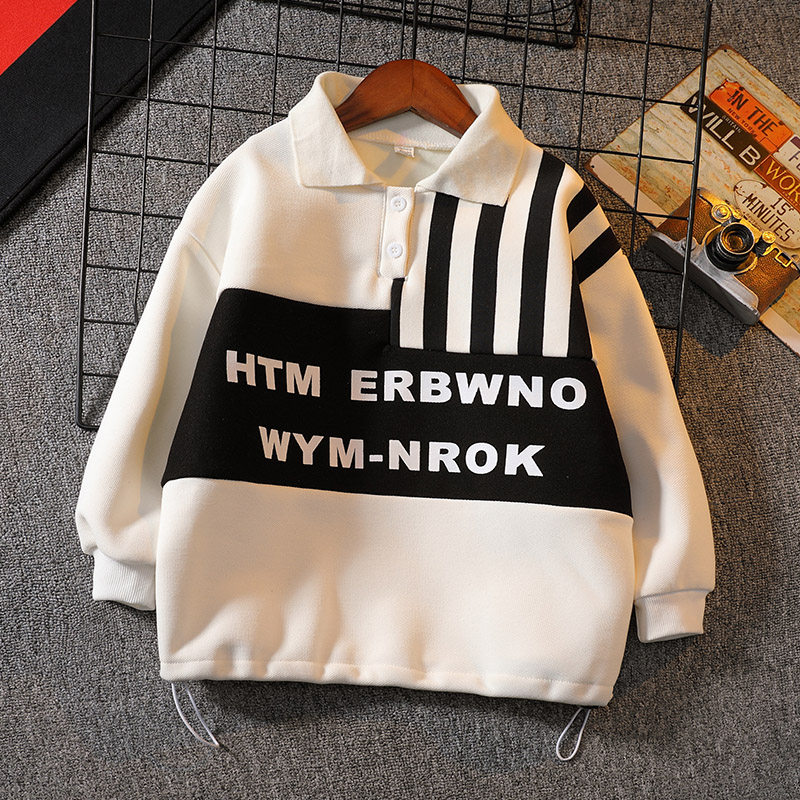 Hong Kong children's suit boy's spring sweater 2022 new middle-aged children's spring and autumn style fried street boy western style top trend