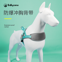Babycomes Dog Traction Rope Chest Harness Vest-Type Explosion-Proof Punching No-Neck Pet Large Canine Dog Gold Wool