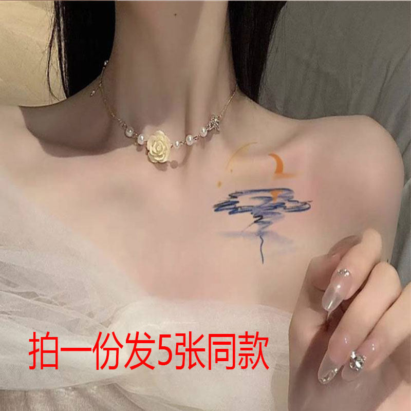 Waterproof woman persistent oil painting sunset tattoo tattoo with sexy arm tattoo covering color literature and art in