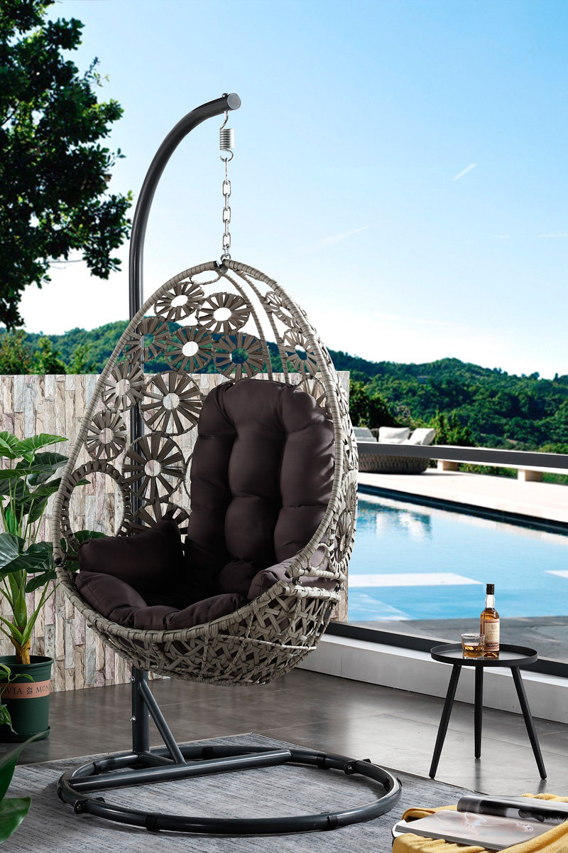 Hanging basket rattan outdoor courtyard balcony living room indoor home leisure bird's nest net red outdoor cradle hanging chair