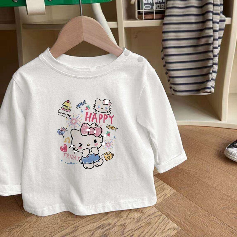 Baby Cat Long-Sleeved T-Shirt Spring and Autumn Clothing for Baby Girls Cartoon Print Bottoming Shirt Girls Pure Cotton Top Kidsren's Clothing Baby Cat Long-Sleeved T-Shirt Spring and Autumn Clothing for Baby Girls Cartoon Print Bottoming Shirt Girls Pure Cotton Top Kidsren's Clothing