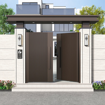 Aluminum alloy villa door wrought iron courtyard door rural self-built house door electric door outdoor yard door customization