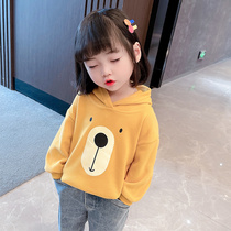 Girls clothing spring clothing 2022 spring autumn new children foreign air Lianhood womens baby chic cub jacket head blouse