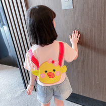 Girls summer clothes foreign air blouse 2022 new children clothing pure cotton t baby cartoon pure cotton T-shirt short sleeve undershirt