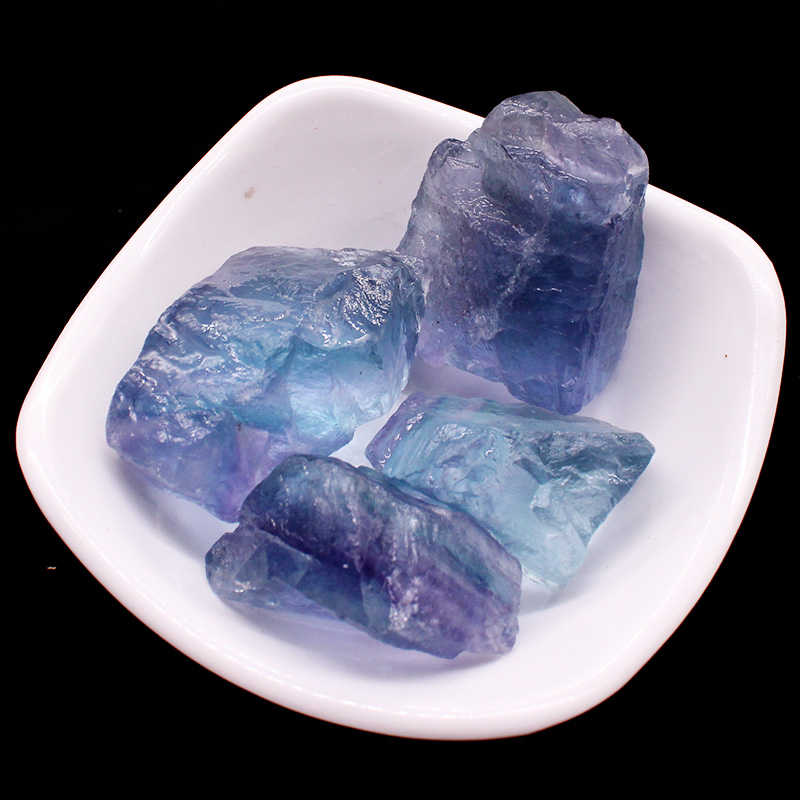 天然天蓝色萤石原石摆件矿石毛料能量疗愈装饰造景水晶石头