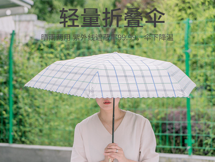 日本进口  w.p.c 格纹短柄折叠晴雨伞 图4