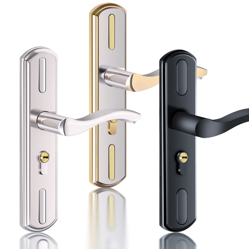Universal Lock for Home Use, No Need to Change Holes, Silent Lock for Bedroom, Indoor Wooden Door Lock, Old-Style Handle Lock, Room Door Lock
