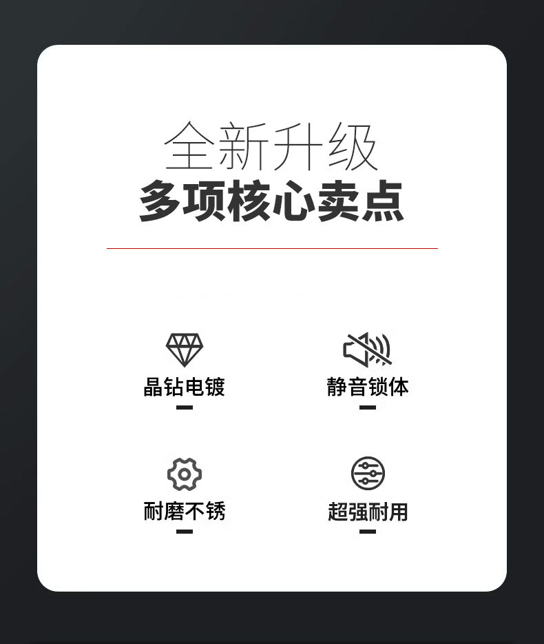 Indoor Stainless Steel Door Lock, Bedroom Lock, Black Silent Lock, Universal Room Wooden Door Lock, Household Lock, Handle Lock