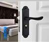 European Black Wooden Door Lock Indoor Steel Wooden Door Lock Silent Bedroom Door Lock Universal Room Door Lock Three-Piece Set