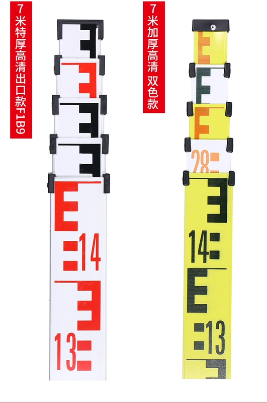 Thước làm dày 5 mét tháp 3 thước 5 mét 7 mét hợp kim nhôm thước có thể thu vào công cụ đo chiều cao quy mô