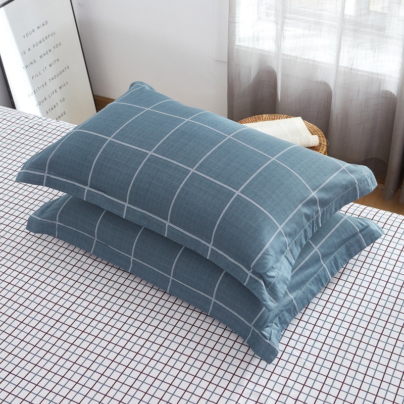 Pure cotton pillow sleeve a pair of pillow core sleeves thicken student dorm large household 48x74cm