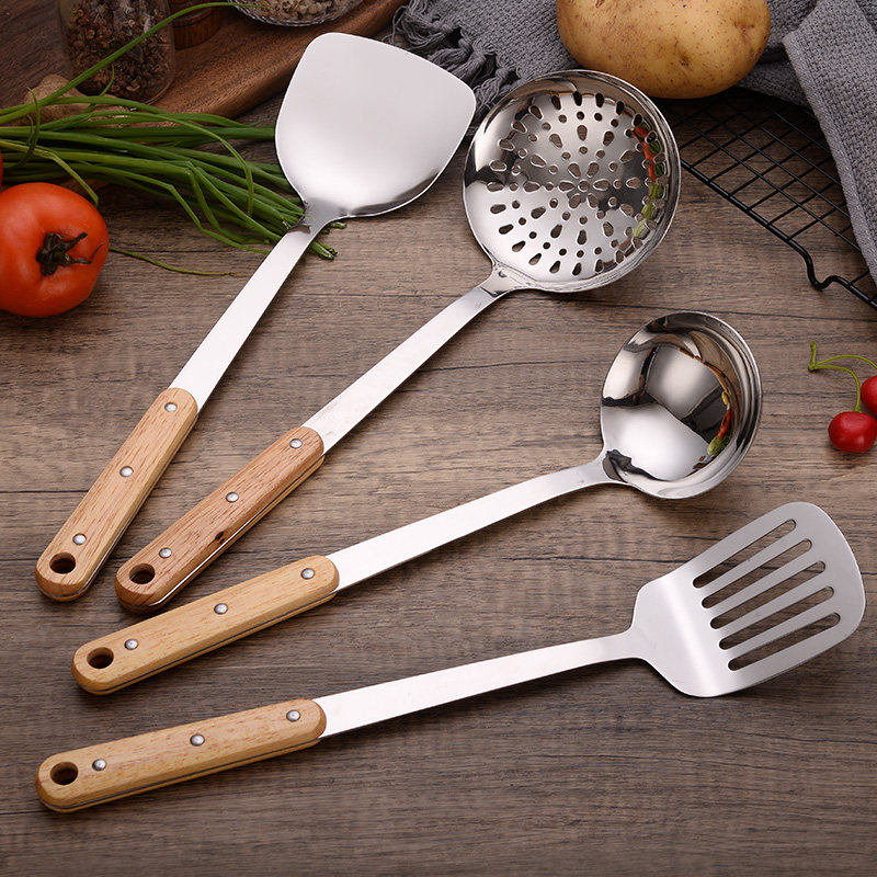 spatula, household cooking shovel, kitchenware, special set for non-stick frying pan, soup spoon, stainless steel shovel, frying spoon, spoon, kitchen 