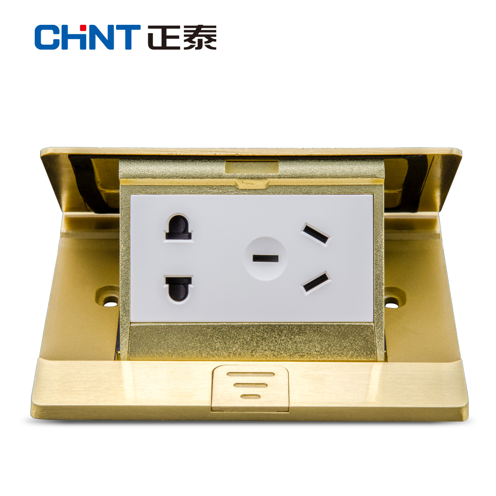 Positive Thai pop-up damping brass all-copper ground floor home 5-hole ground socket switch panel ground plug-Taobao