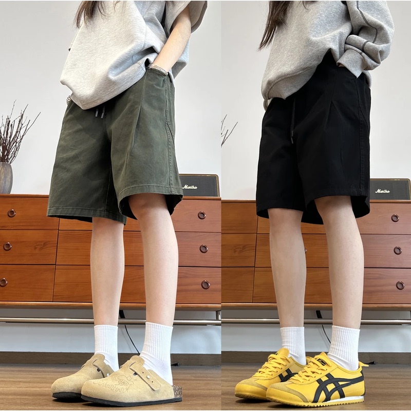 Summer Multi-Pocket Cargo Shorts Outdoor Casual Knee-Length Shorts Unisex Trendy Versatile Loose Simple Style