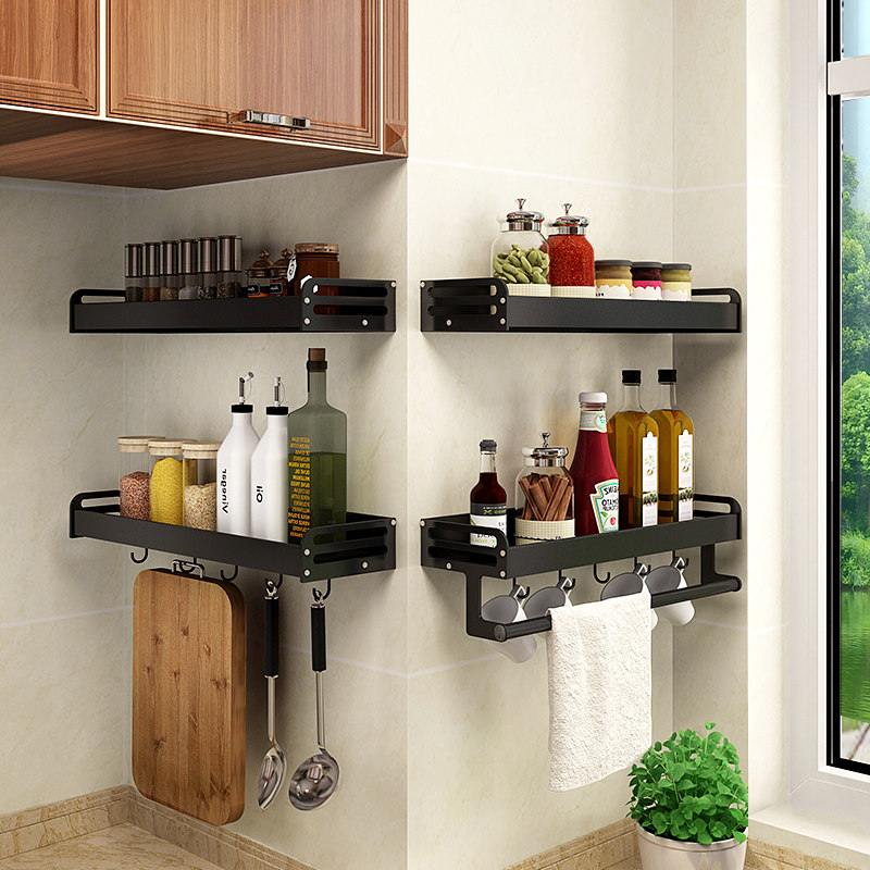 Kitchen Seasoning Goods Shelf Free to install Multi-function hanging wall hanging wall-type table face containing cutter hanger